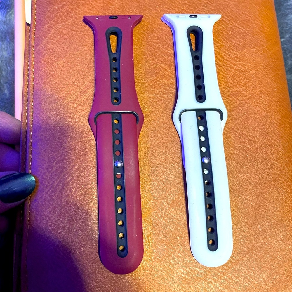 Sporty Apple iWatch Bands, two-toned 40mm-44mm.